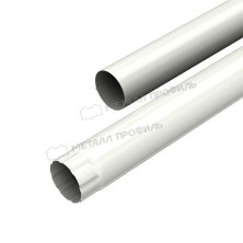 Труба водосточная МЕТАЛЛ ПРОФИЛЬ Foramina PUR 125/100 2м RAL 9010, белый
