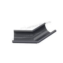 Угол желоба наружный 135 градусов МЕТАЛЛ ПРОФИЛЬ Foramina PUR 125/100 RAL 7024, серый графит